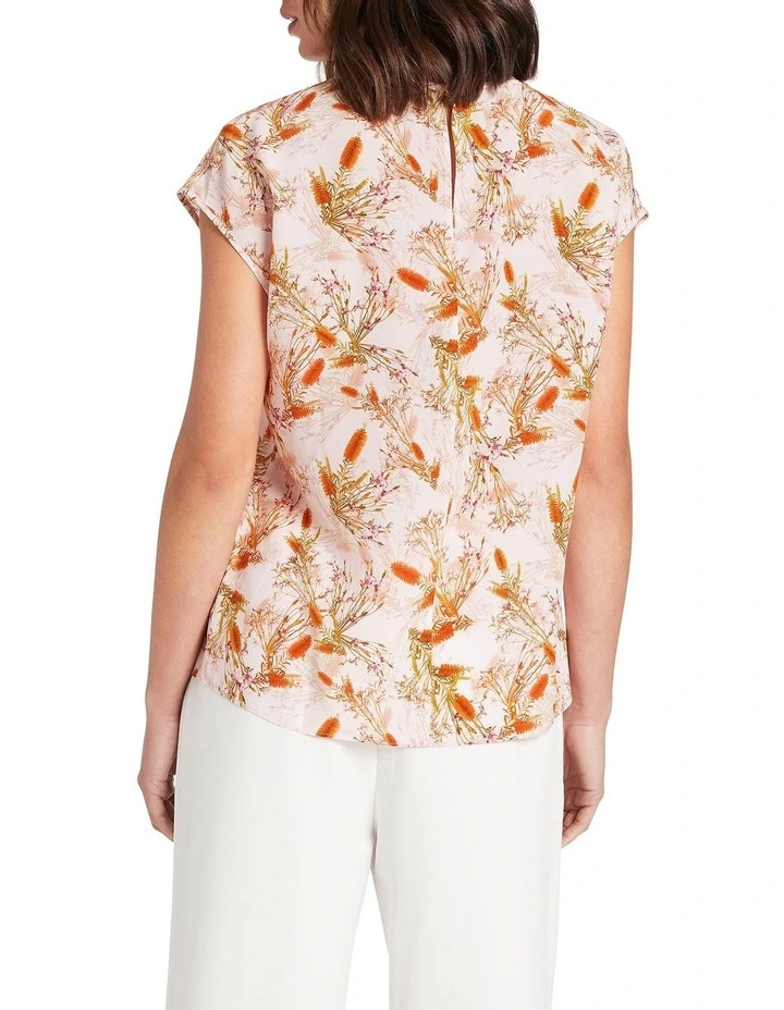 Hot Sale π David Lawrence Brigitte Silk Top In Ivory Multi 𧨠- Image 3