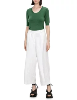 Discount 🎁 Veronika Maine Elbow Sleeve Scoop Neck Knit In Palm ✨