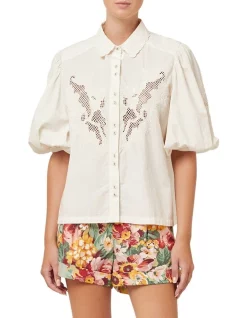 Best Sale 🥰 Ministry Of Style Flora Embroidery Blouse Ivory 🛒