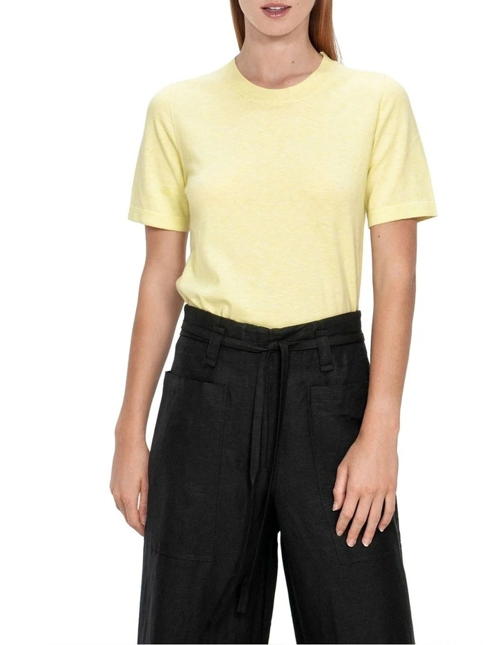Wholesale π Veronika Maine Short Sleeve Knitted Tee In Lemon β - Image 3