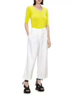 Flash Sale ⌛ Veronika Maine Elbow Sleeve Scoop Neck Knit In Acid 😉