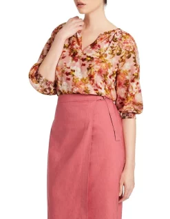 Brand new 🎁 David Lawrence Kodi Silk Cotton Blouse In Multi ✔️