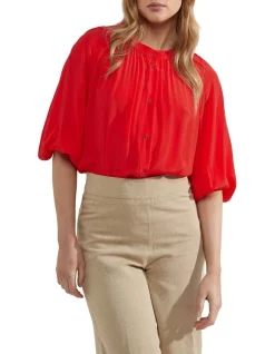 Cheapest 🤩 Oxford Tiana Snap Front Top In Tangerine 🛒