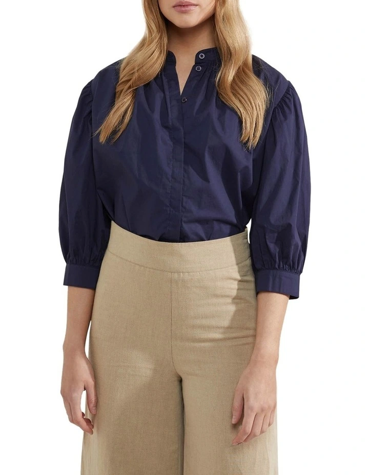 Best deal π Oxford Iris Cotton Poplin Blouse In Navy π€©
