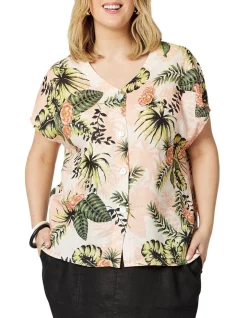 New π Gordon Smith Tropical Print Linen π Shirt In Multi π