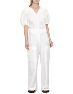 Wholesale π Veronika Maine Linen Silk Blend Top In Ivory π