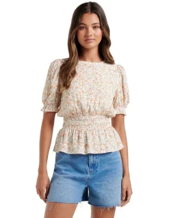 Promo π Forever New Alyssa Shirred Waist Blouse White π