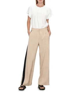 Buy π₯° Veronika Maine Drapey Linen Blend Pleat Top In Cream π