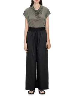 Deals 🎁 Veronika Maine Soft Jersey Cowl Neck Top In Khaki Green ⭐