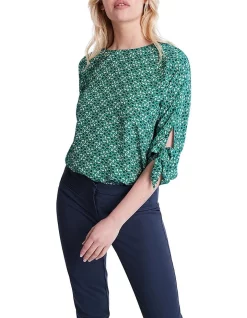 Discount ✨ Marcs What's Love Spot To Do Blouse In Green Multi 🧨