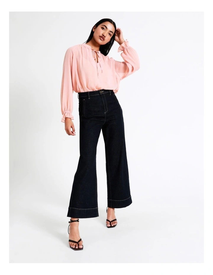 Discount β€οΈ Basque Balloon Sleeve Blouse In Pink π - Image 2