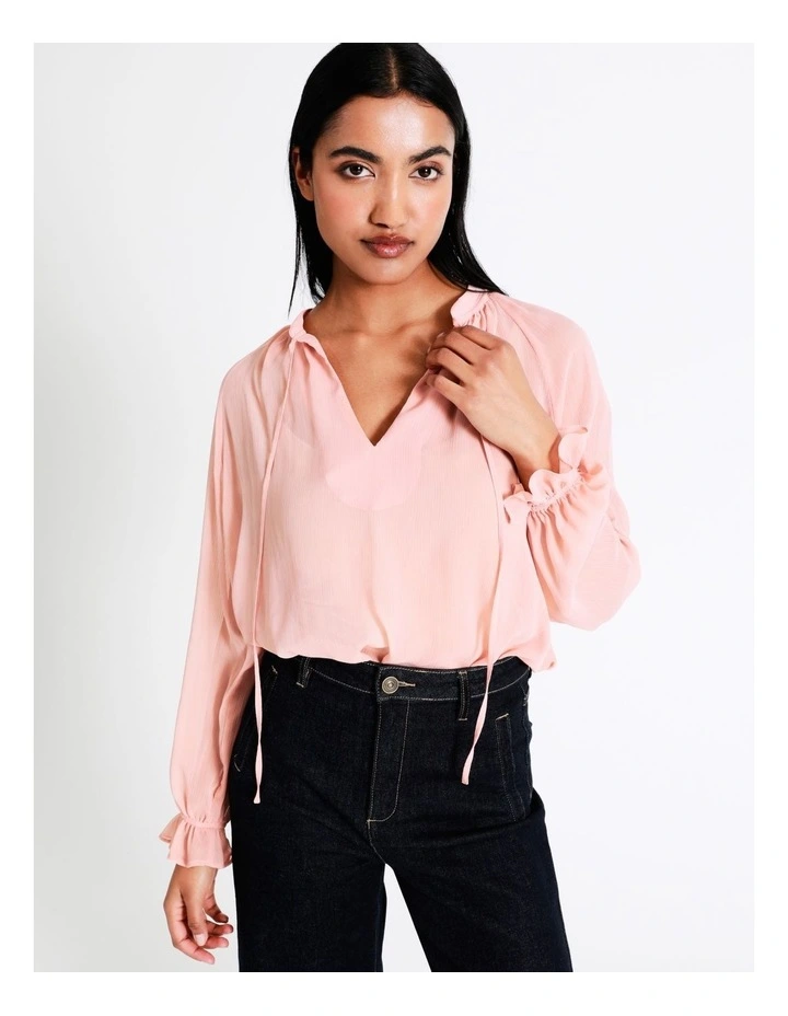 Discount β€οΈ Basque Balloon Sleeve Blouse In Pink π - Image 5