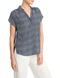 New π David Lawrence Fila Geo Blouse In Midnight π