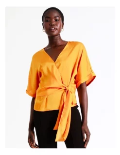 Brand new ❤️ Wayne Cooper Kimono Satin Top In Orange 🌟