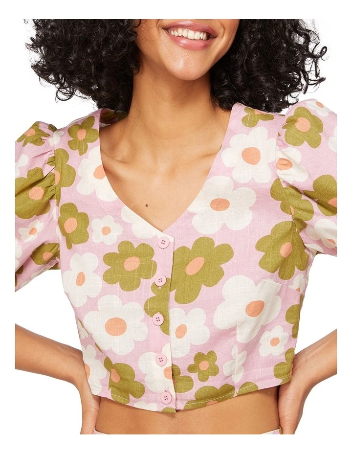 Outlet π Princess Highway Daisy Cropped Blouse Pink β¨ - Image 4