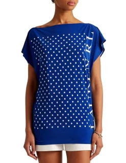 Outlet π€© Lauren Ralph Lauren Polka-Dot Logo Jersey Top π