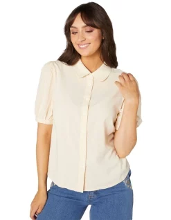 Discount ✔️ Princess Highway May Collared Blouse Cream 🎉