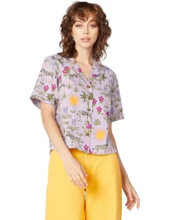 Top 10 🔥 Princess Highway Sunshine Zebra Relaxed Blouse Lilac 😉