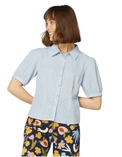 Hot Sale 👍 Princess Highway Elizabeth Semi-Fitted Blouse Blue 🎁