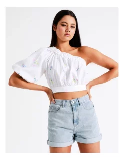 Promo 👍 Miss Shop Linen One Shoulder Top In Assorted 🤩