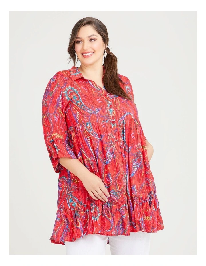 Cheapest π Taking Shape Natural Charm Lurex Tier π Shirt In Print β¨ - Image 3