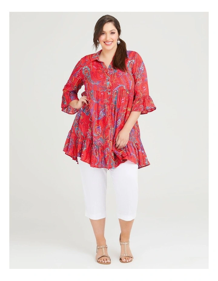 Cheapest π Taking Shape Natural Charm Lurex Tier π Shirt In Print β¨ - Image 4