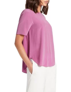 Best deal 🔥 David Lawrence Malene Silk Tee In Violet 👍