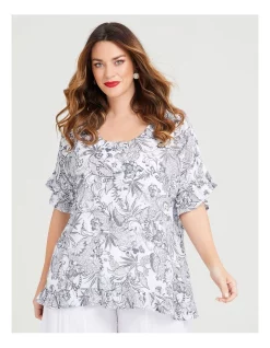 Top 10 ✨ Taking Shape Natural Etched Floral Top In Print ❤️