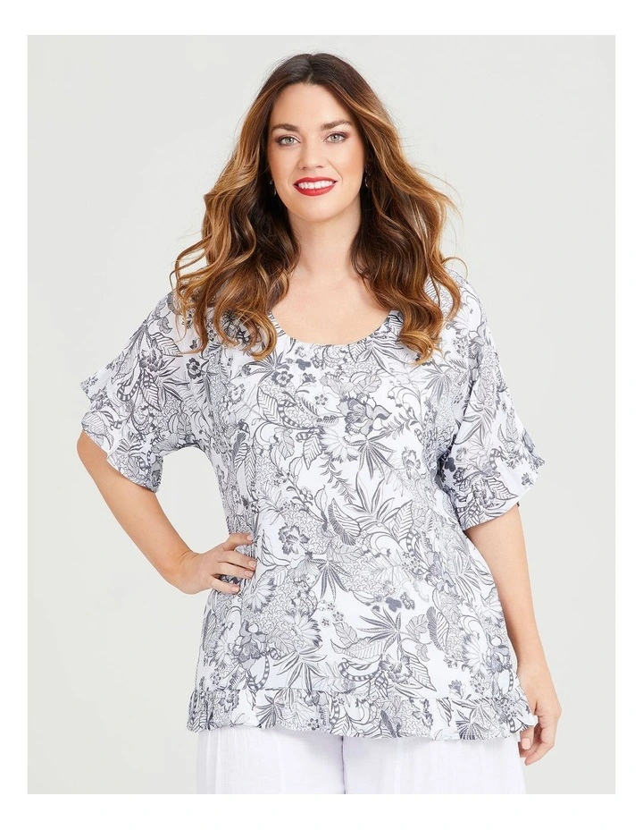 Top 10 ✨ Taking Shape Natural Etched Floral Top In Print ❤️ - Image 3