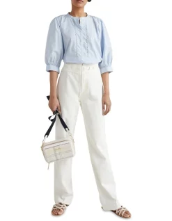 Best deal 😉 Tommy Hilfiger Crafted Cotton Henley Half Sleeve In Blue 👍