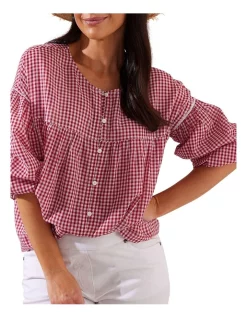 Top 10 🛒 Yarra Trail Fine Check 👚 Shirt In Red/White Gingham 👏
