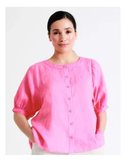 Best Pirce 🥰 Regatta Ramie Button Through 👚 Shirt With Hilo Hem In Strawberry Pink 😀