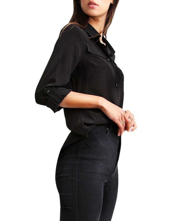 Cheap π― Belle & Bloom Eclipse Black Rolled Sleeve Blouse π - Image 2