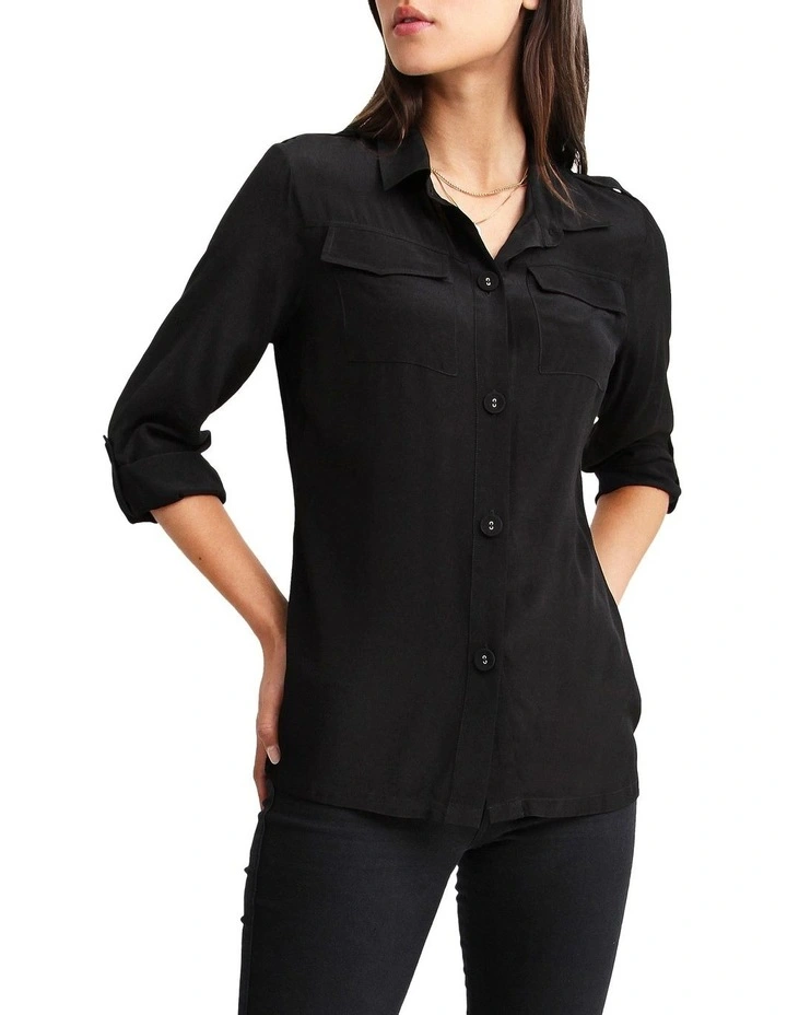 Cheap π― Belle & Bloom Eclipse Black Rolled Sleeve Blouse π - Image 4