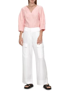 Brand new 😀 Veronika Maine Hemp Weave Sculptural Top In Coral ⌛