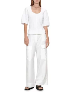 Budget 🌟 Veronika Maine Structured Cloque Top In White 🧨