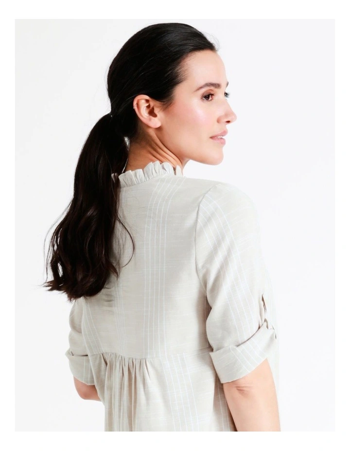 Buy π₯ Regatta Sustainable Viscose Blend Rolled Sleeve π Shirt With Frill Neck In Oatmeal Crossdye π - Image 4