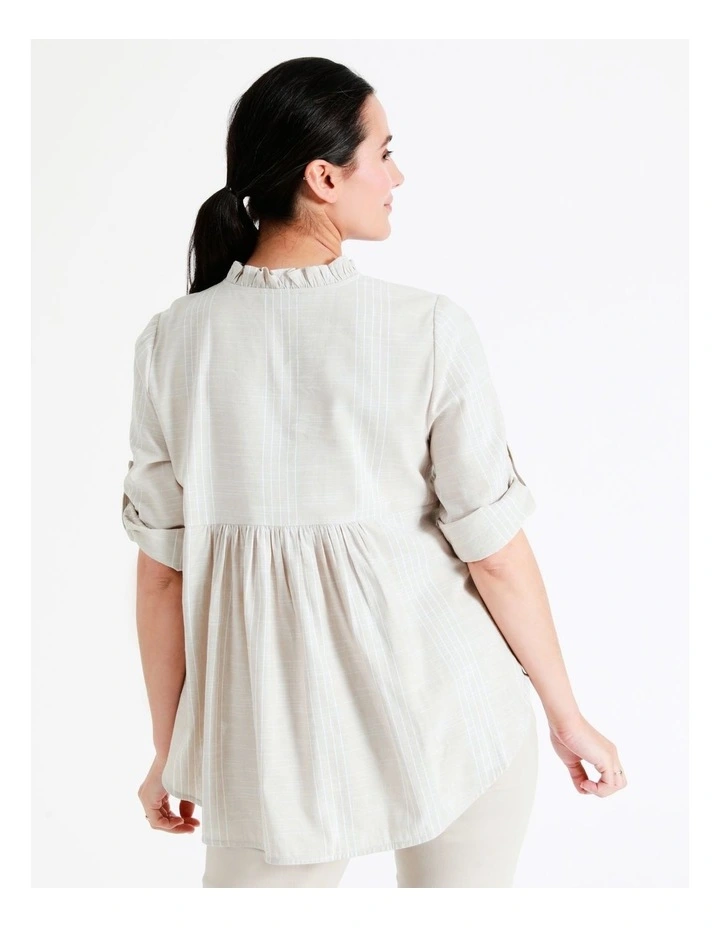 Buy π₯ Regatta Sustainable Viscose Blend Rolled Sleeve π Shirt With Frill Neck In Oatmeal Crossdye π - Image 6