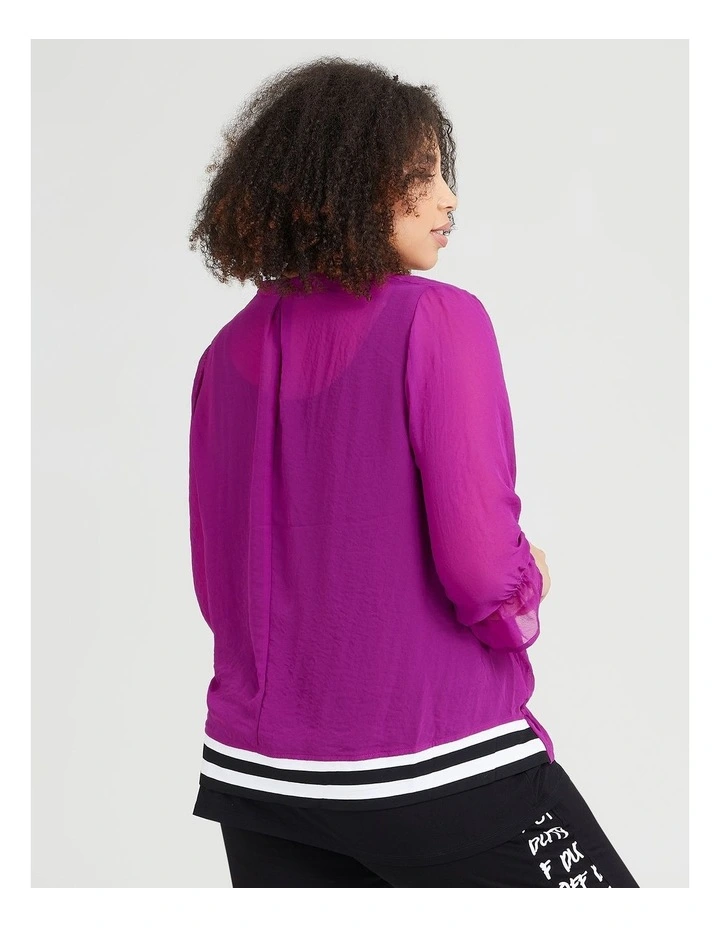 Best reviews of β€οΈ Taking Shape Chiffon Bron Ruffle Top In Sparkling Grape π― - Image 2