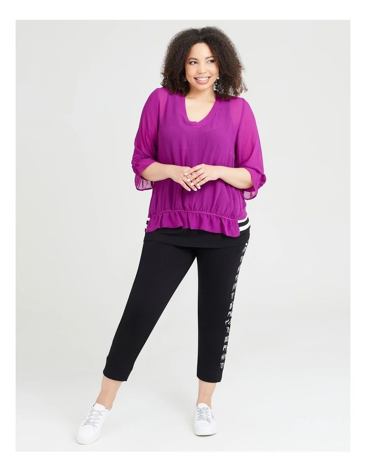 Best reviews of β€οΈ Taking Shape Chiffon Bron Ruffle Top In Sparkling Grape π― - Image 4