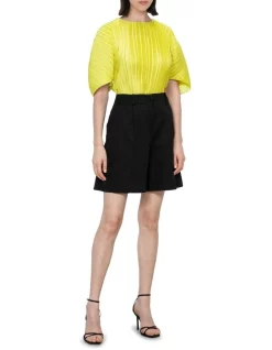 Best Pirce ⌛ Veronika Maine Accordion Pleats Top In Yellow 👏