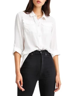 Promo π Belle & Bloom Eclipse Cream Rolled Sleeve Blouse π