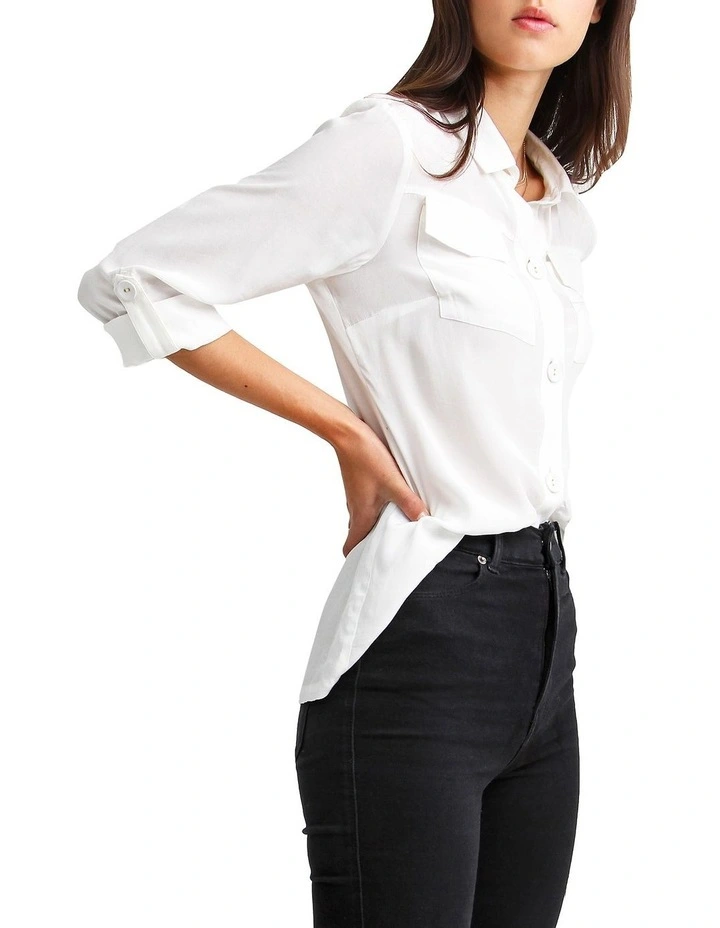 Promo π Belle & Bloom Eclipse Cream Rolled Sleeve Blouse π - Image 2