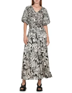 Coupon 👍 Veronika Maine Vanilla Ferns Blouson Sleeve Top In Multi 🔥