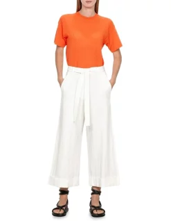 Cheapest 🎁 Veronika Maine Sheer Knitted T-Shirt In Orange 🔥