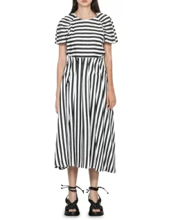 Buy ⌛ Veronika Maine Stripe Puff Sleeve 👚 Shirt In Black/White 👍