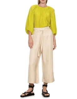 Top 10 🔥 Veronika Maine Linear Viscose Blouson Top In Citrus 🔔