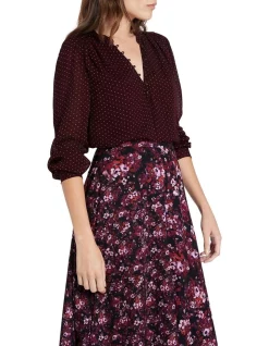 Hot Sale π David Lawrence Layla Spot Blouse Blackberry π―