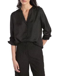 Discount ❤️ David Lawrence Tiani Silk 👚 Shirt Black ✨