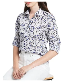 Best reviews of 💯 David Lawrence Lillian Printed Voile 👚 Shirt In White ⌛